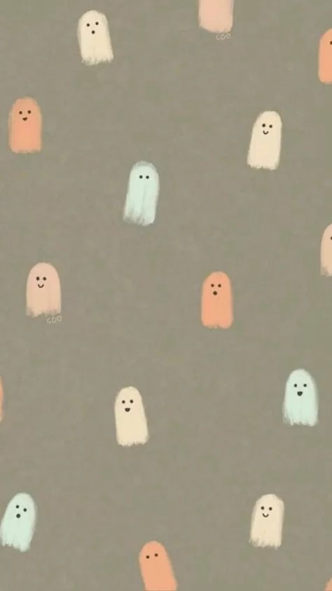 Pastel Ghost Halloween Phone Wallpaper