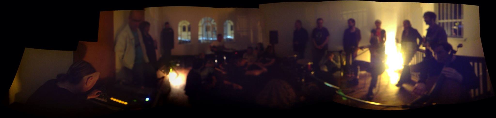 Roy Montgomery, Peter Stapleton and friends upstairs