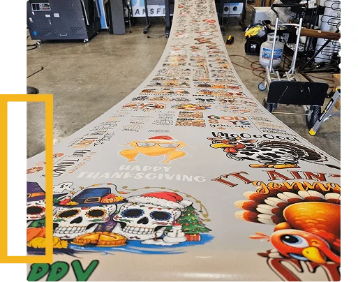 DTF transfer sheets Austin Texas custom apparel transfer graphic representing printing services