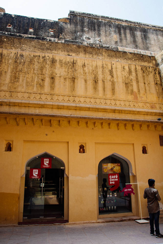 This coffee shop was built into the wall of the palacea