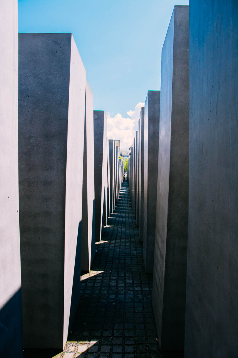 Walking through the memorial the columns get taller