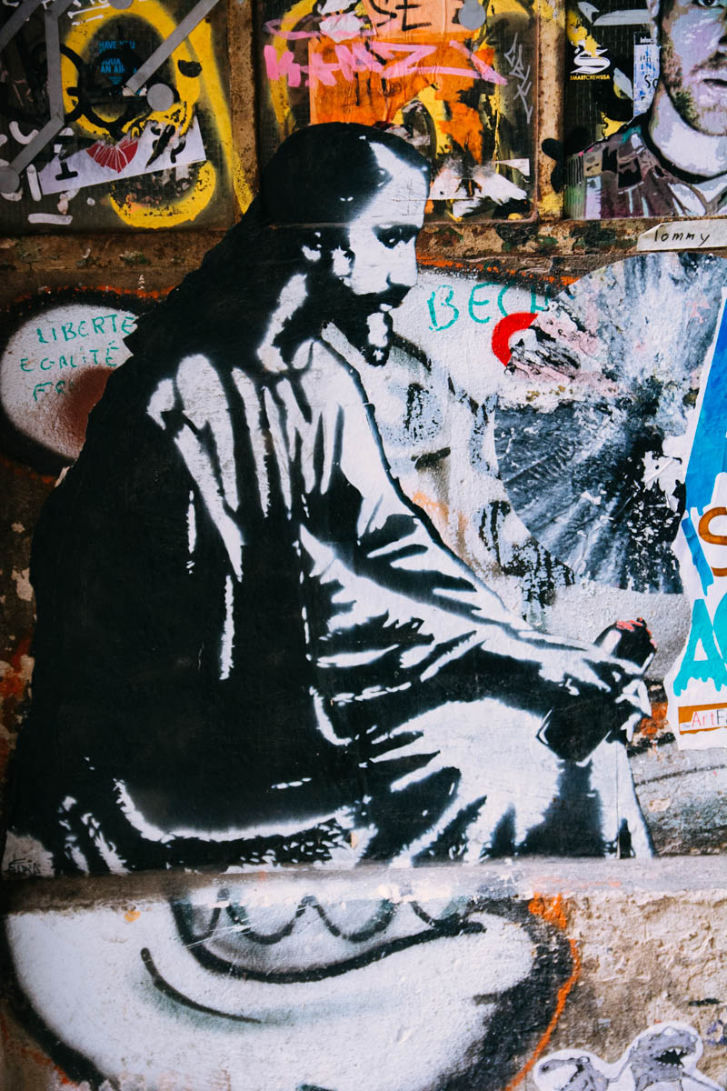 Jesus with spray paint