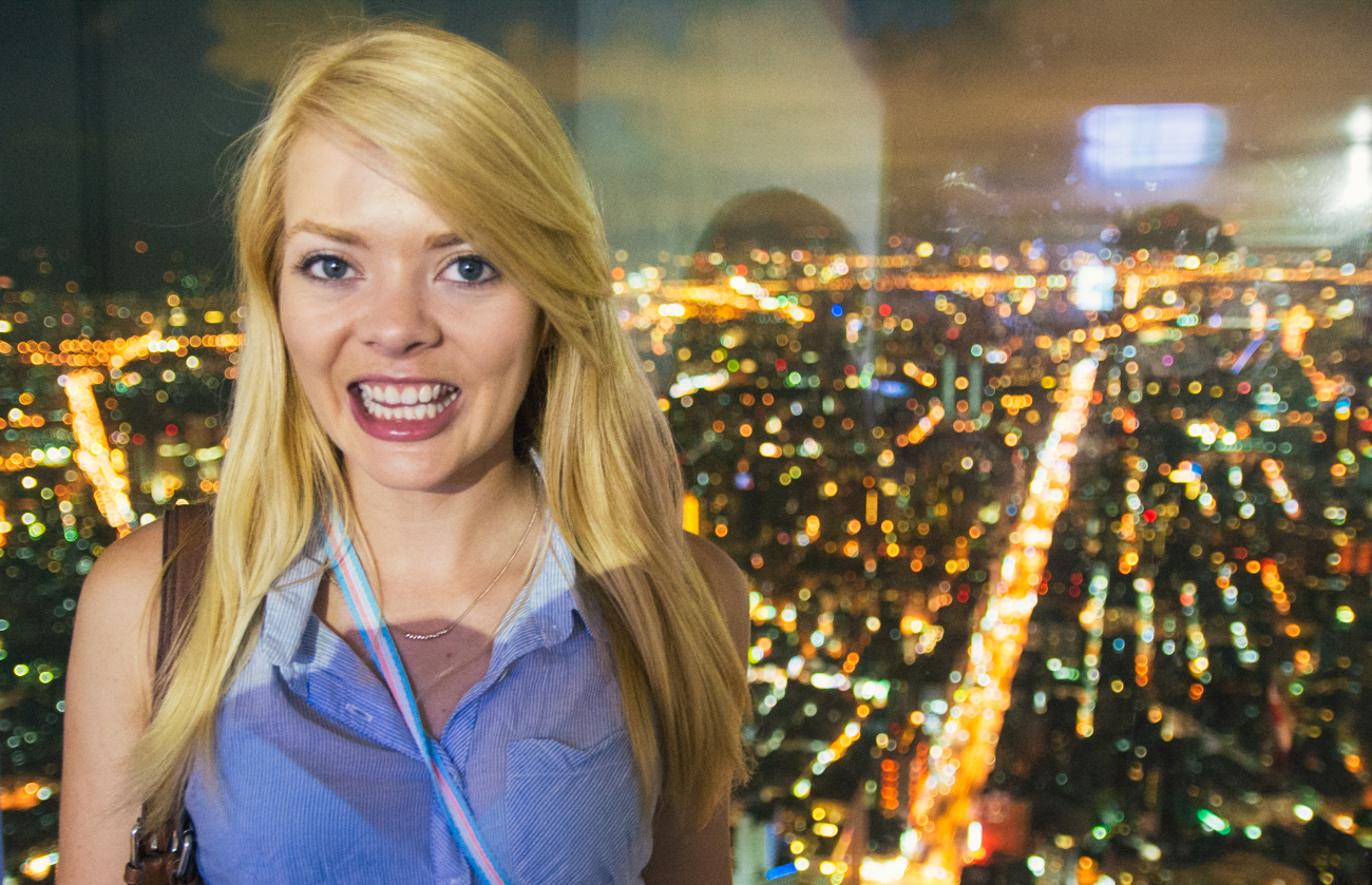 Nicole at the top of Taipei 101