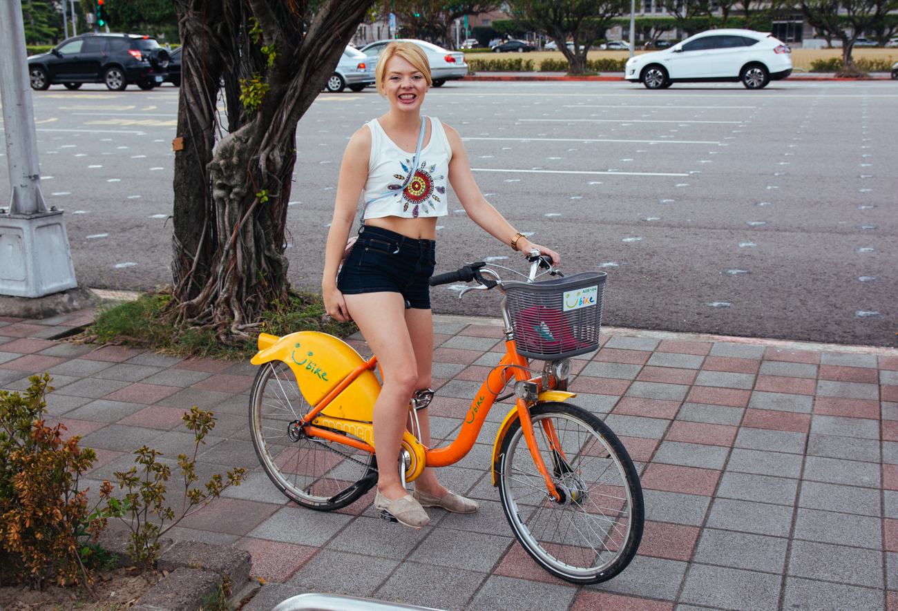 Nicole and her sweet rental bike