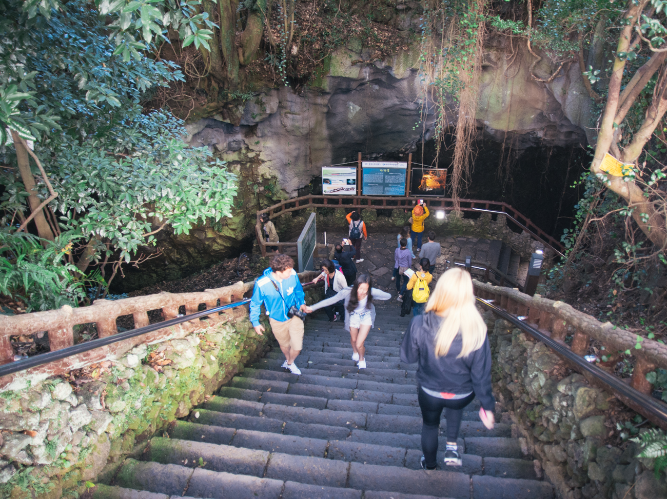 Descending into Manjanggul Cave