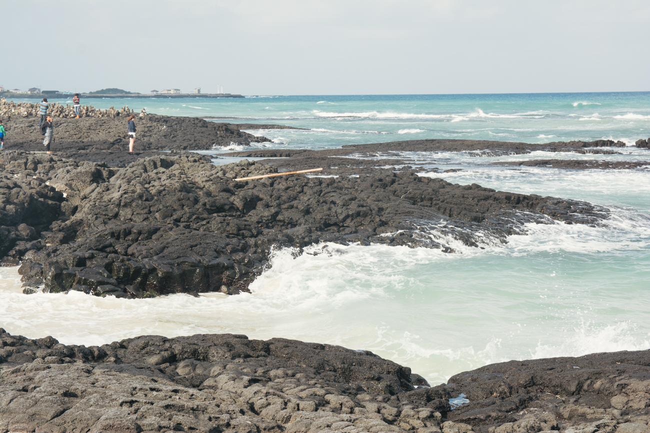Lava flow into the water