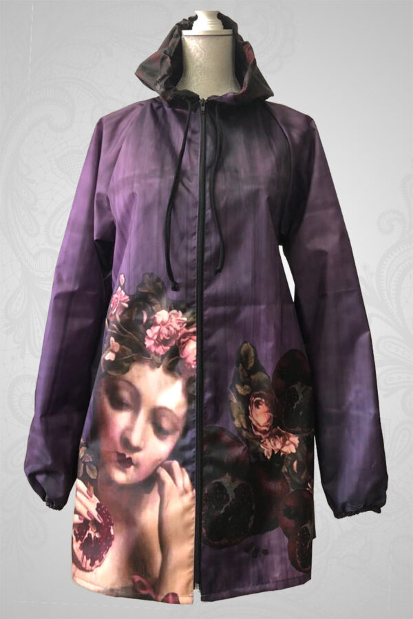 Pomegranate rose raincoat