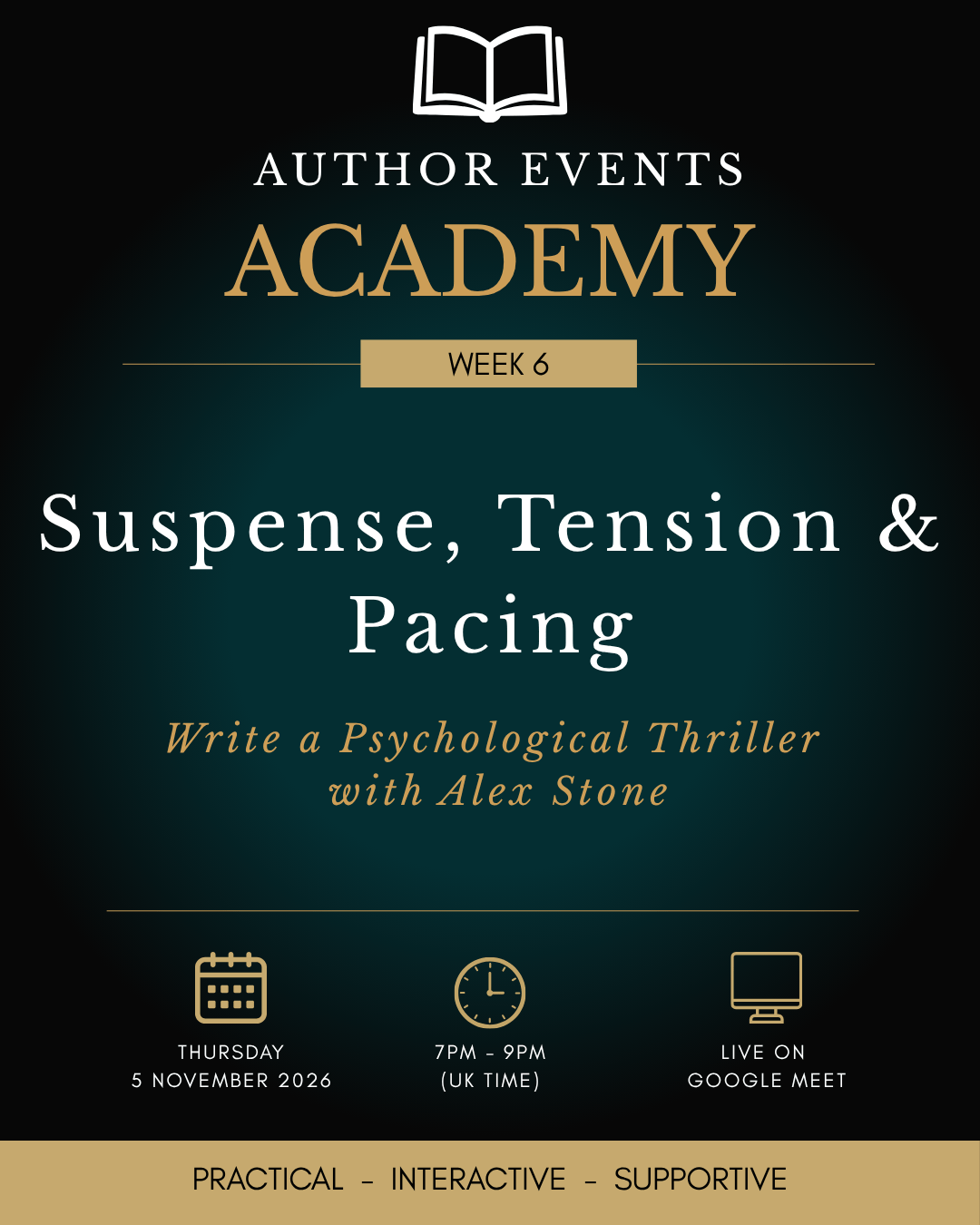 Suspense, Tension & Pacing – Psychological Thriller Masterclass