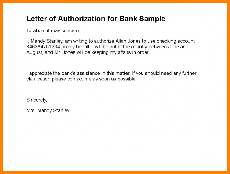 3 Sample Of Authorization Letter For Cheque Collection