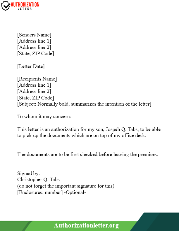Authorization Letter