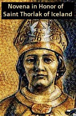The cover to the Novena of Saint Thorlak booklet