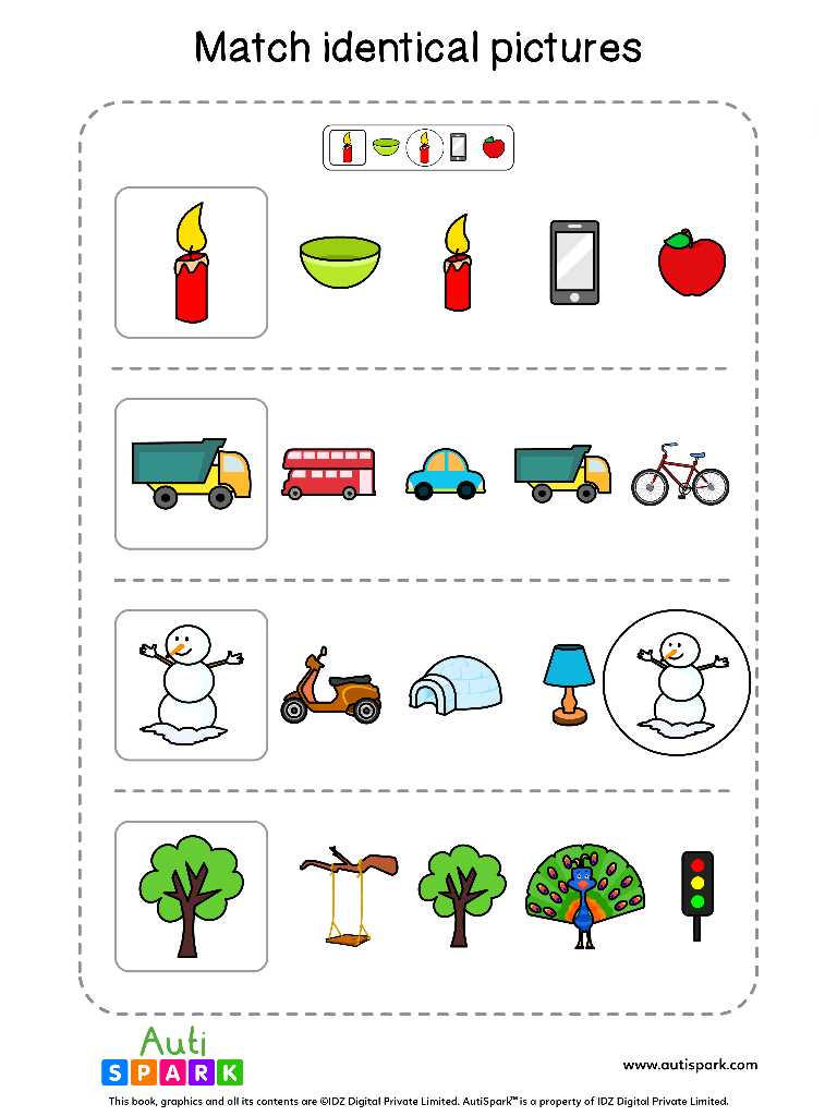Matching Pictures Free Worksheet - Circle The Same Pictures #9 - AutiSpark