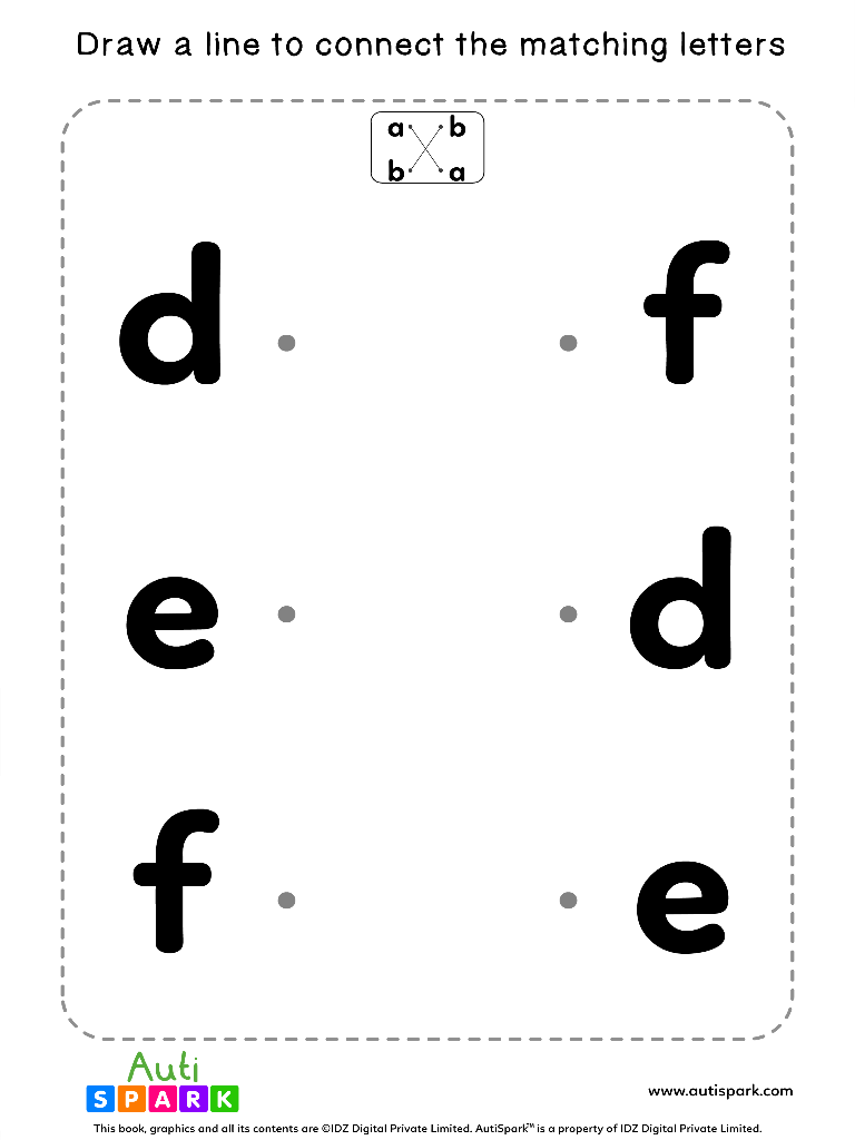 match lowercase letters 02 free matching worksheet autispark