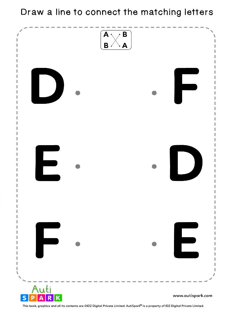 uppercase alphabet matching worksheets by autispark