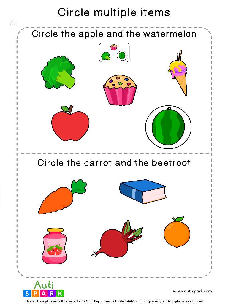 circle identify objects 01 best sorting worksheet autispark