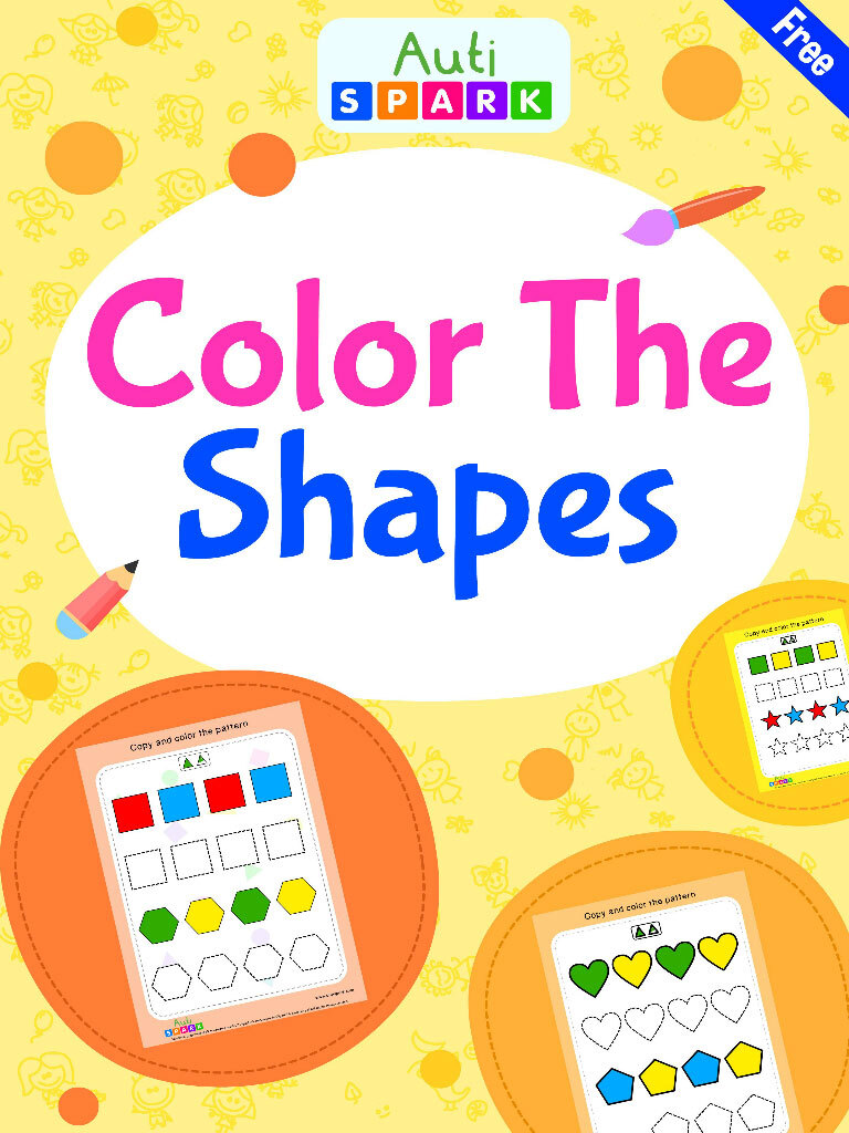 Pattern Coloring Pattern Matching Match Color Patterns Workbook #01 – Color the Shapes - AutiSpark