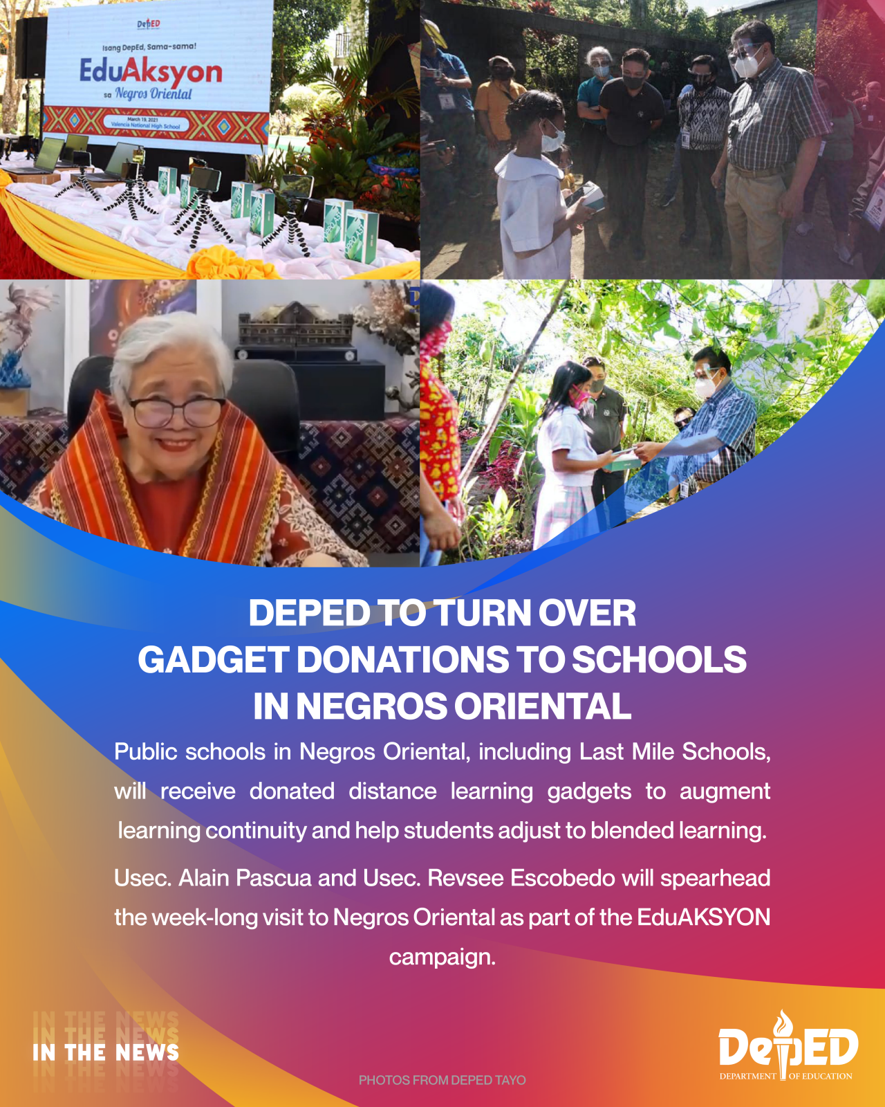 DepEd to turn over gadget donations