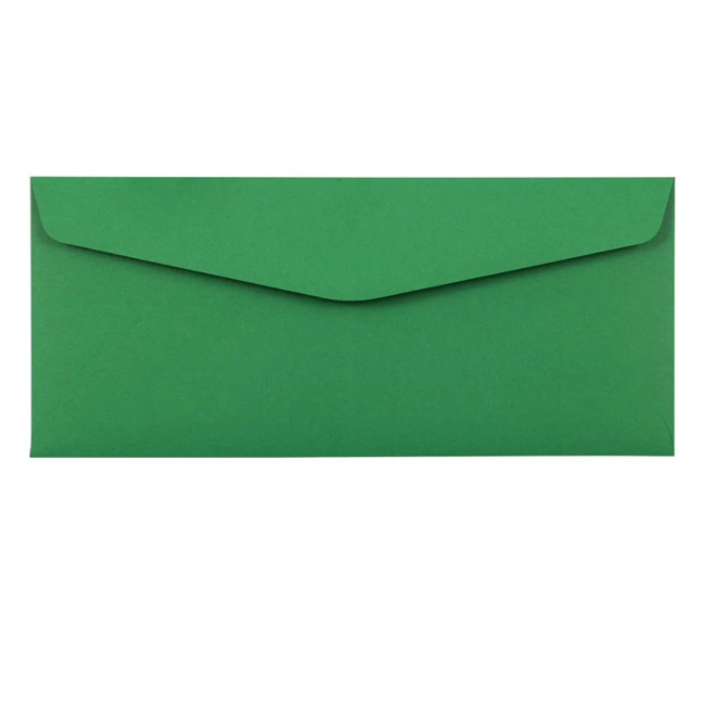 10 Machine Insertable Holiday Green Envelopes for Quadient Neopost