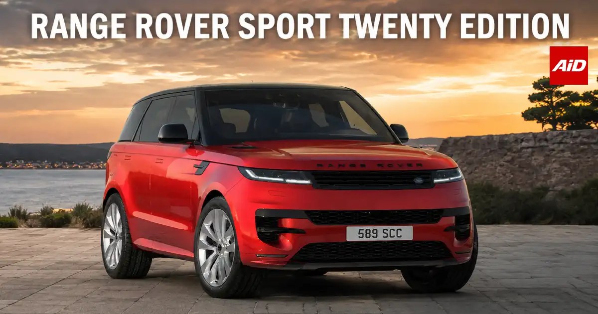 Range Rover Sport Twenty Edition front view in red with exclusive styling