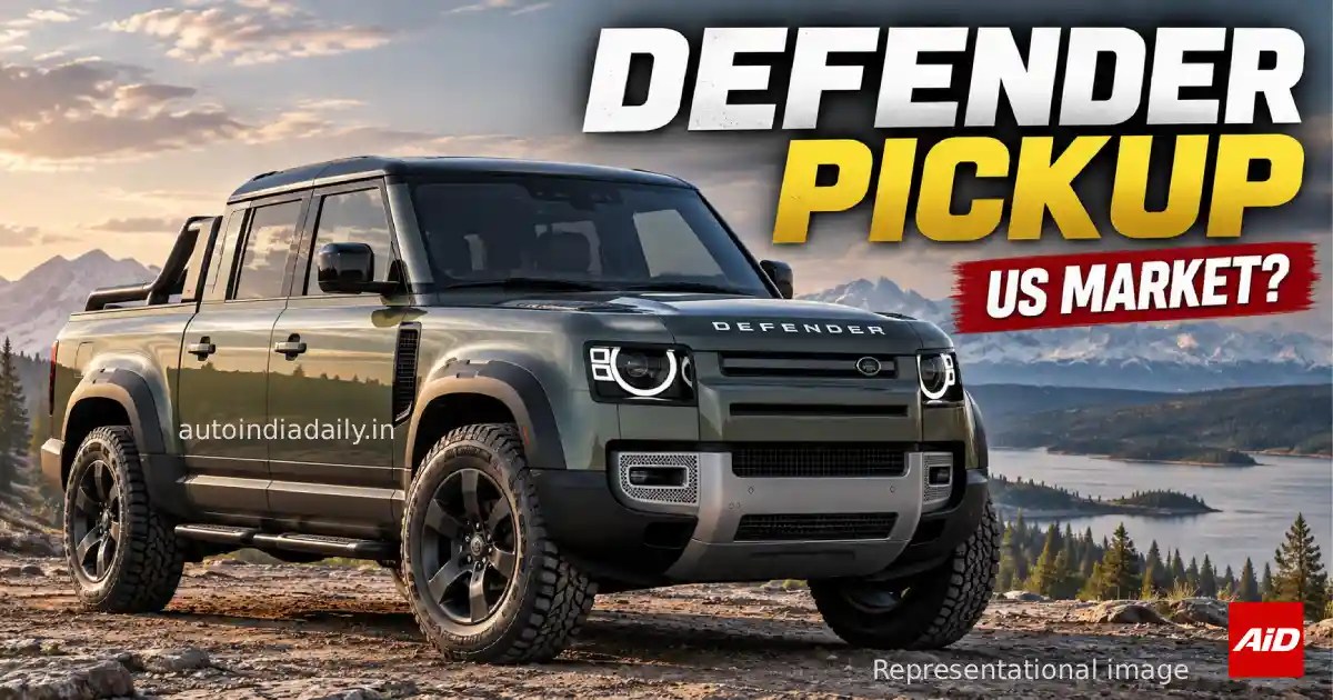 Land Rover Defender Pickup AI-generated representational image showing a pickup truck concept for the US market