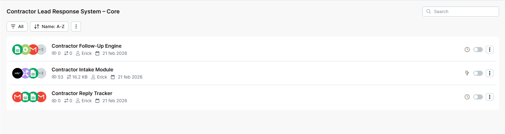 A simple visual automation — no complicated CRM or heavy software.