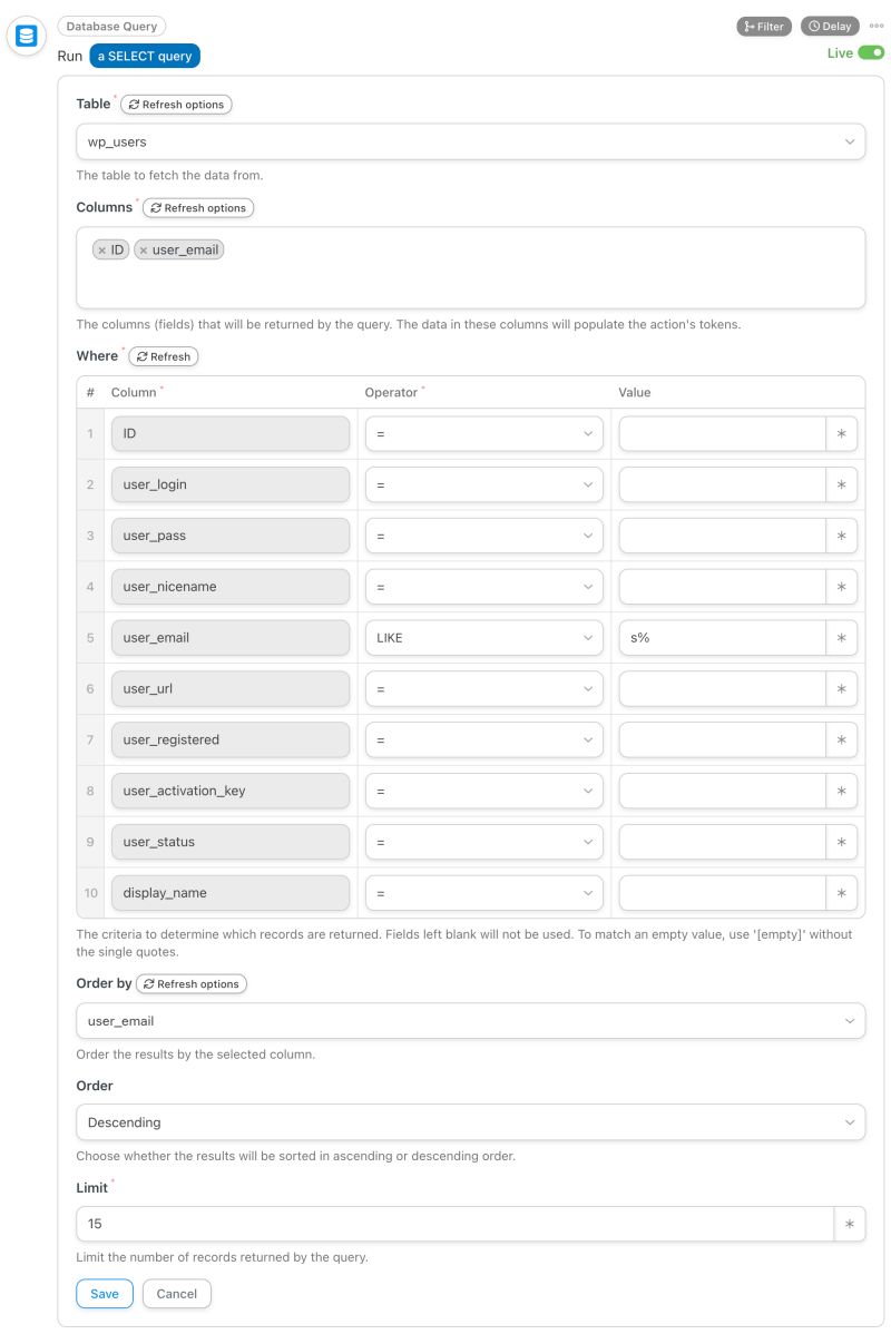 New Integration Database Query For Wordpress - Best Dark Patterns in Retina