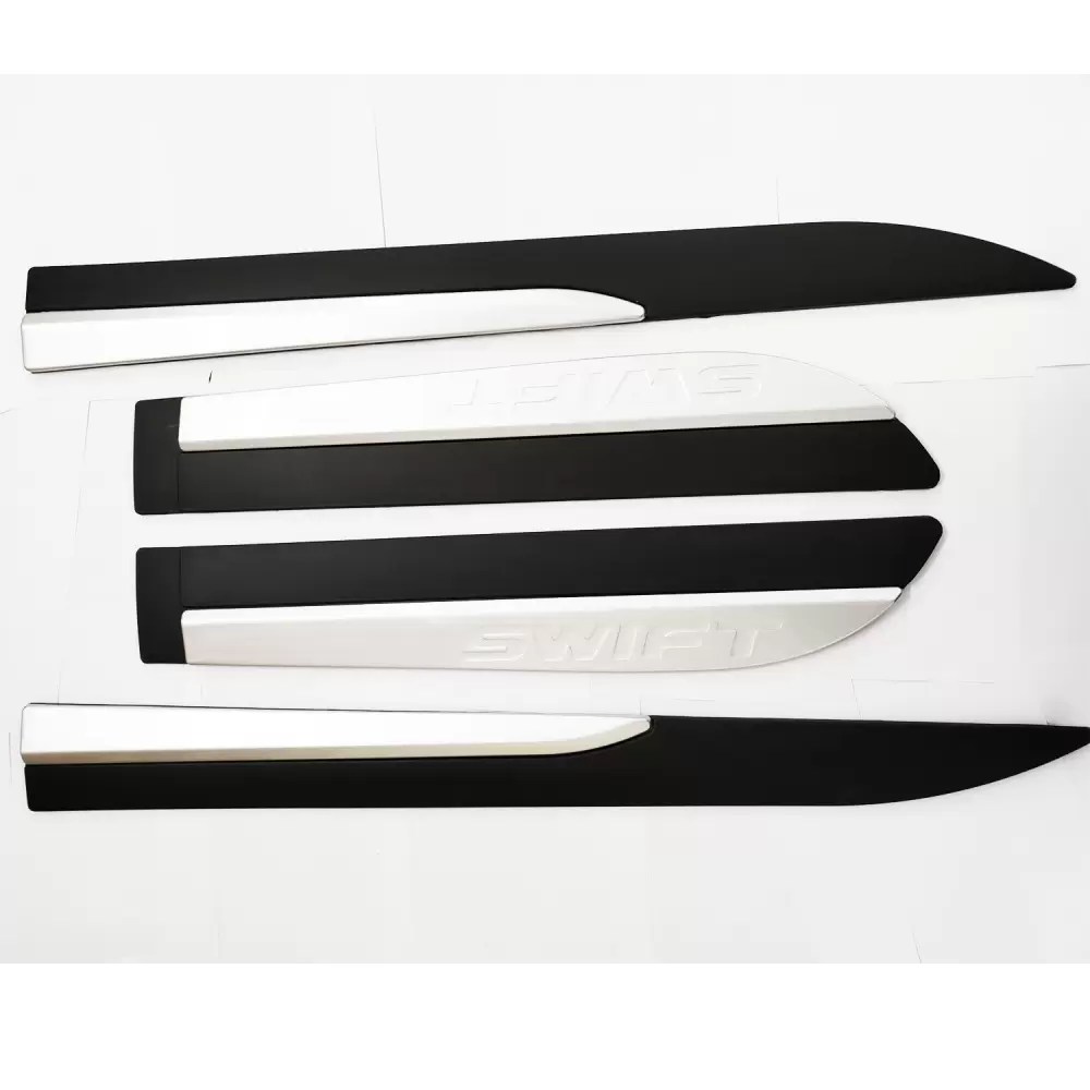 Maruti New Swift 2018 Door Side Cladding Set (Black & Silver)