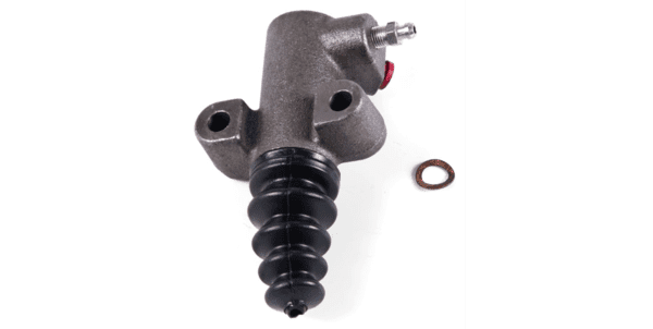 Clutch master cylinder with rubber boot and washer.
