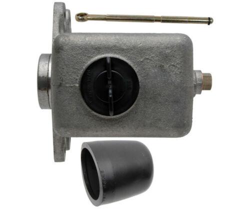 Brake master cylinder with cap and pin.