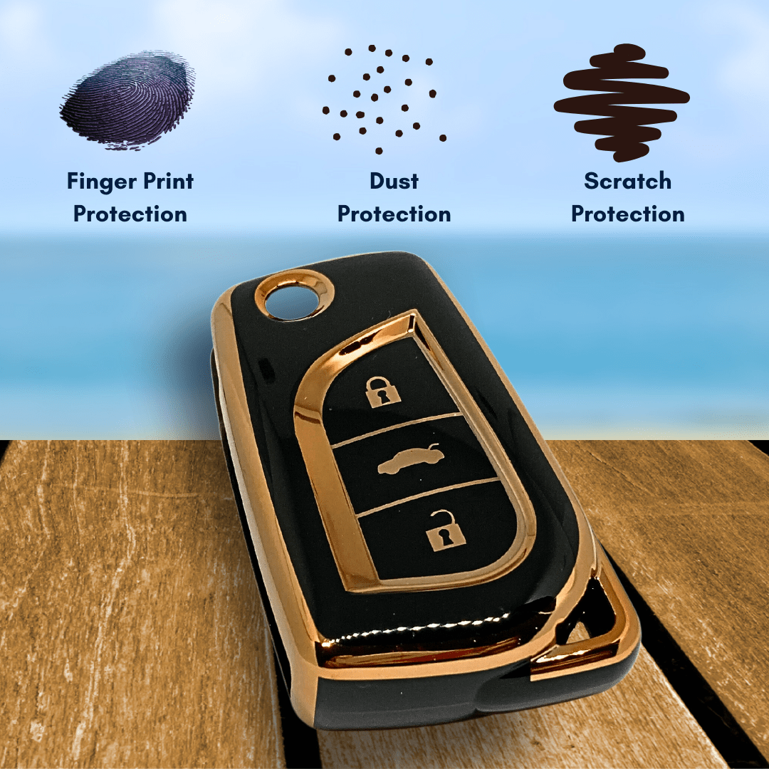 Toyota Innova Crysta Three Button Black TPU Key
