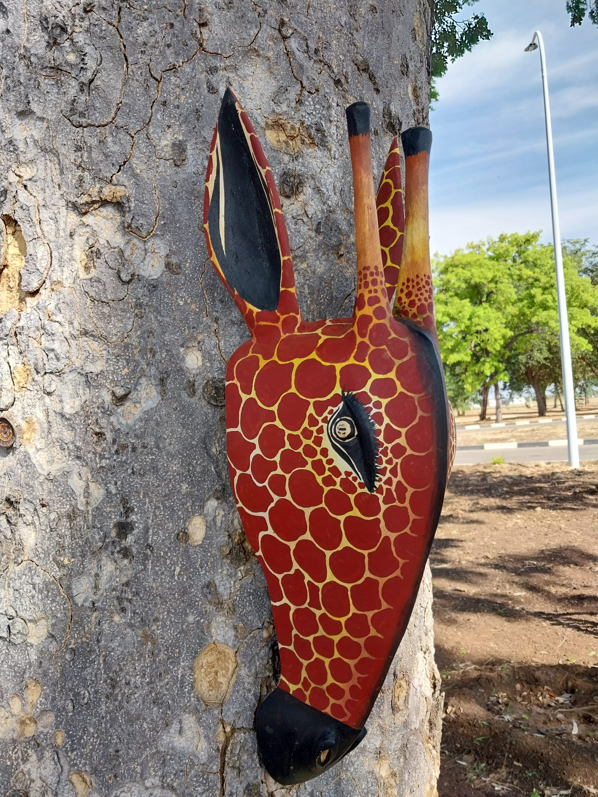 Handcarved wooden Giraffe Trophy