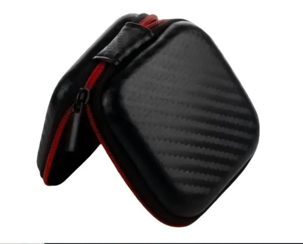 Carbon Fiber Gadget Storage Case with Secure Zipper Closure for Mobile Phone & Electronic Accessories