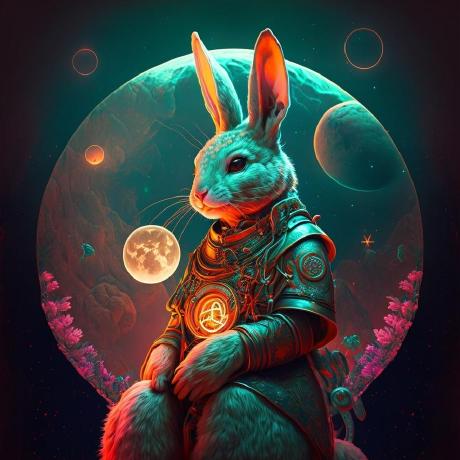 Moon Rabbit Teletype - Creative 4K Sunset Textures | Free Download