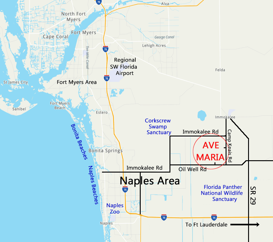 Ave Florida Map Ave Maria Location Map 
