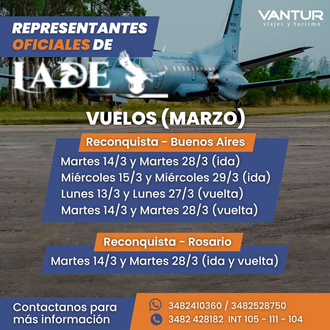 Vuelos LADE (Marzo)