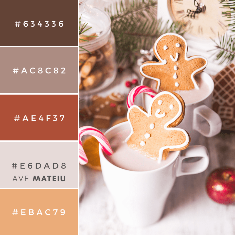 Christmas Gingerbread Dessert Color Palette 407 Ave Mateiu