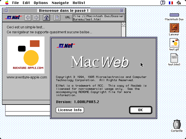 Le navigateur MacWeb en 1995