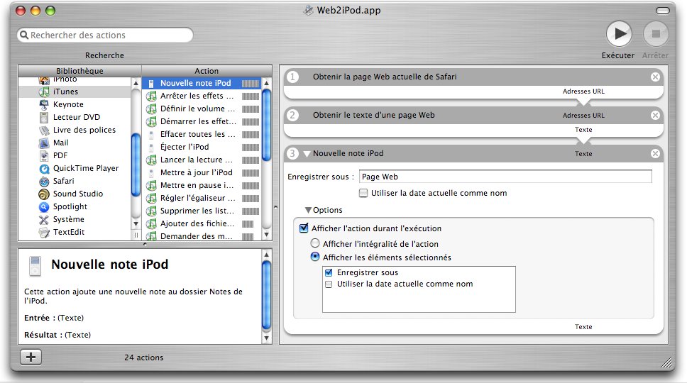 iPod Web Page Automator