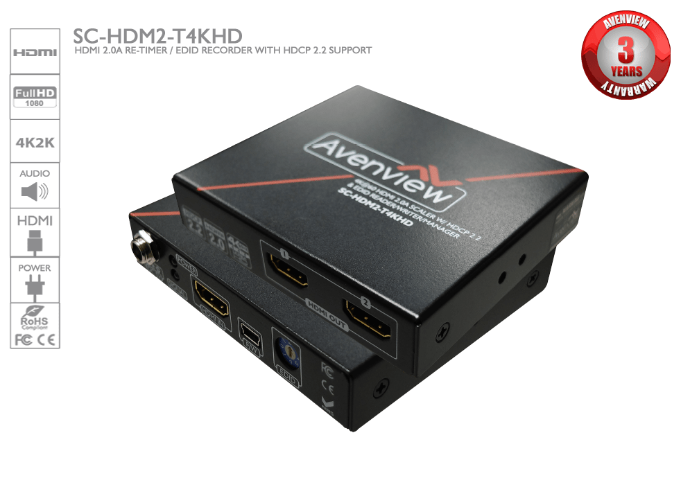 SCALERPRO - HDMI Scaler 4K@60 with EDID Manager