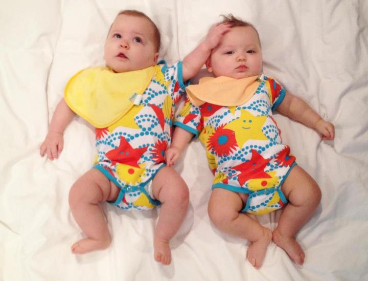 Whatcha thinking? Lily, left: Avery, right, 7 months