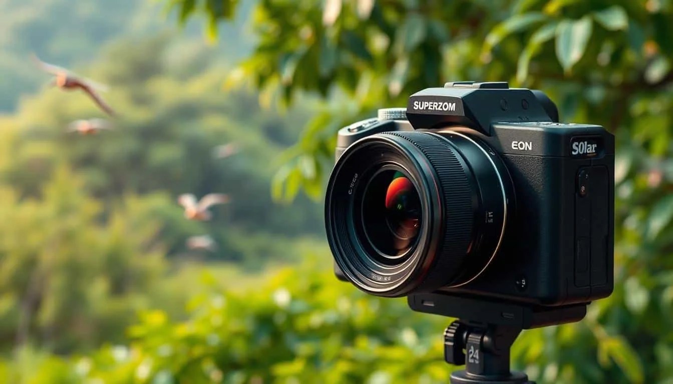 Bridge camera with superzoom lens