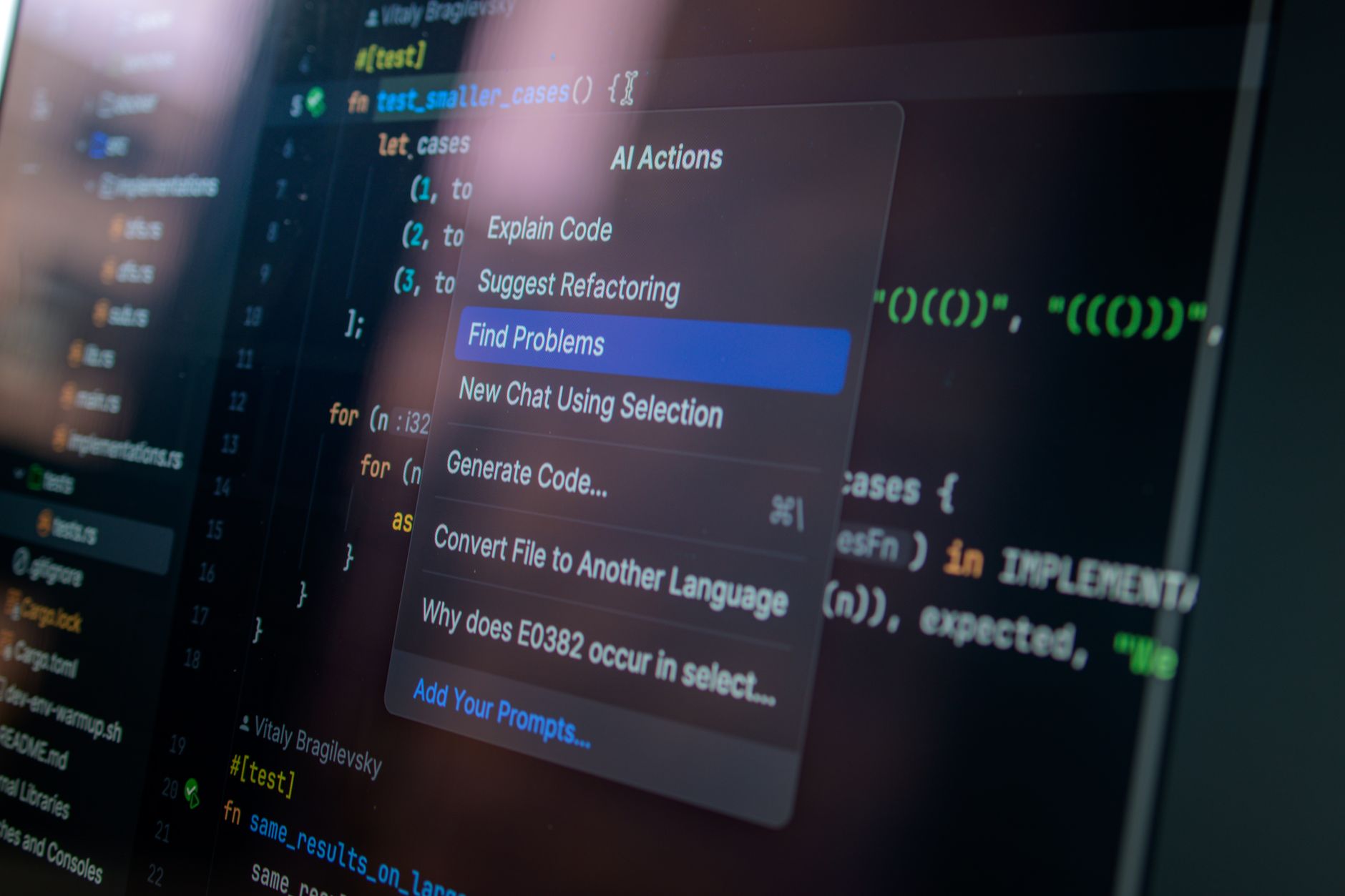An abstract digital illustration showing AI coding agents automating software development, with lines of code flowing into robotic arms against a blue and teal background.