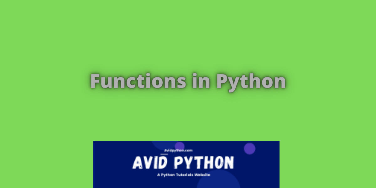 Functions in Python