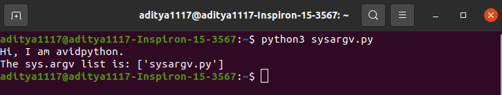 sys.argv example in Python