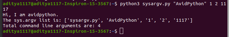 sys.argv example in Python