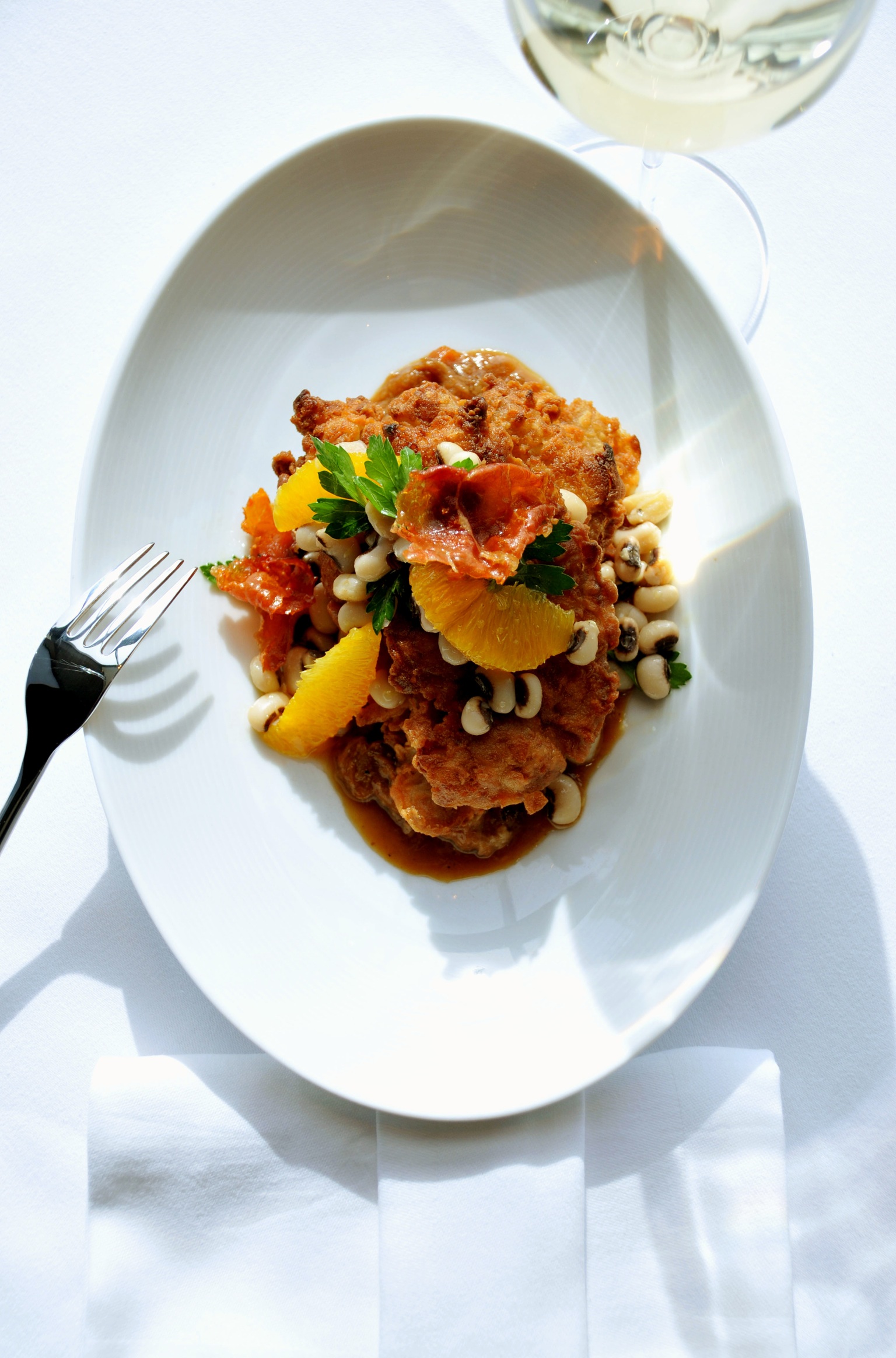 Crispy Veal Sweetbreads: black-eyed pea vinaigrette