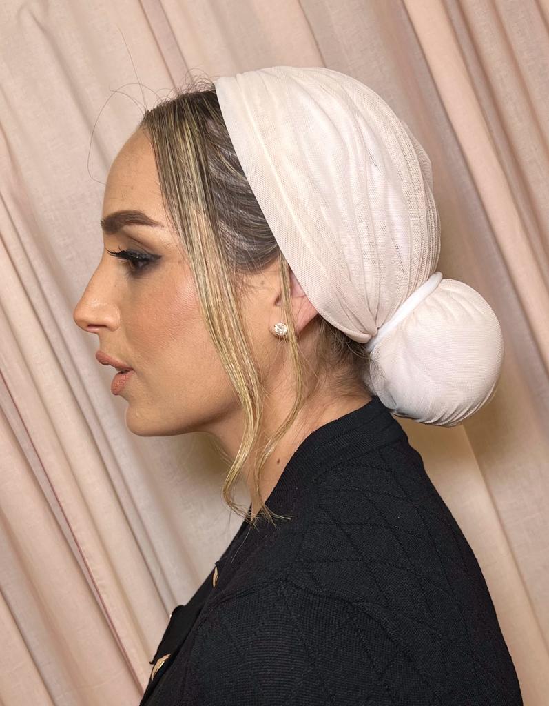 טורבן תסרוקת קרם שמנת