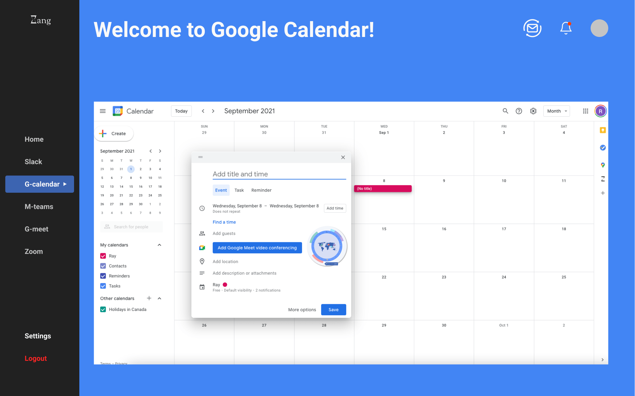 User-Google-Calendar