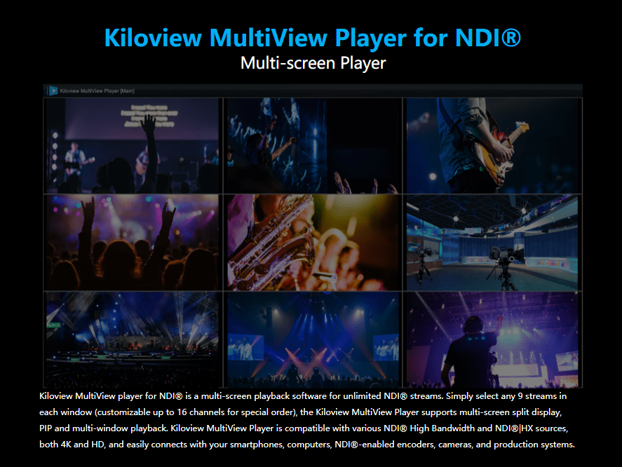 Kiloview MultiView Player for NDI®