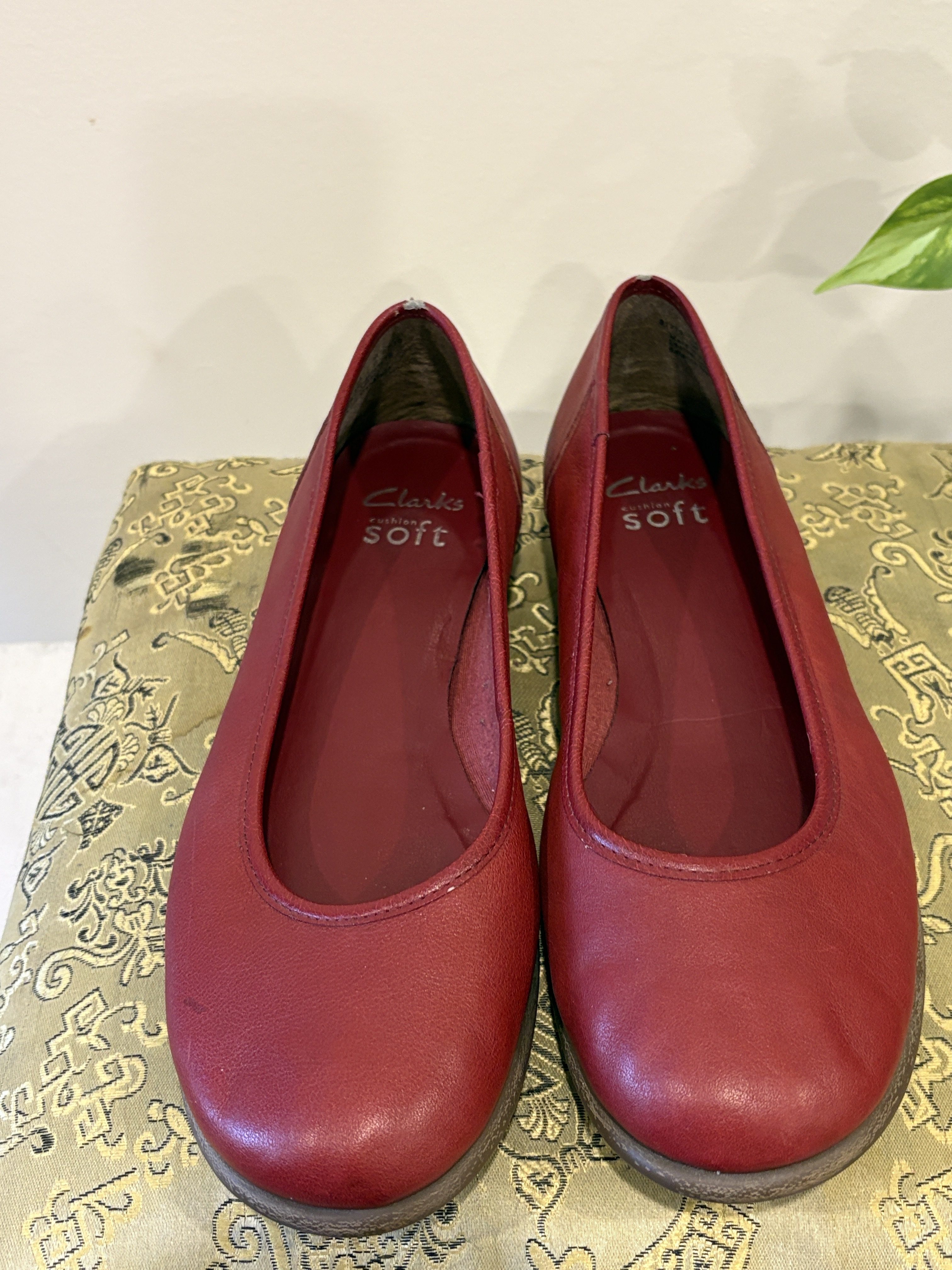 Clarks Red Leather Ballet Flats from Goodwill bins haul